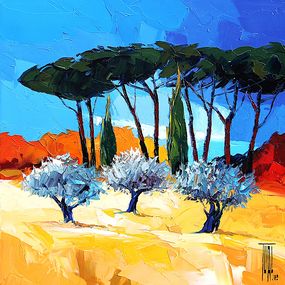 Painting, Oliviers aux Pins, Pierrick Tual