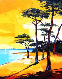 Gemälde, Plage aux Pins, Pierrick Tual