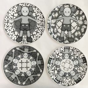 Design, Holiday Ceramic Plates (Grey), Kaws