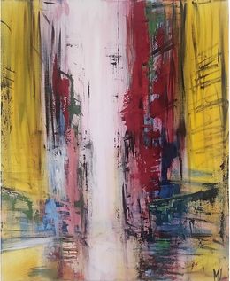 Gemälde, Yellow street, Marie Line Robert