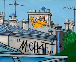 Gemälde, Chat ailé sur le mur, M.Chat