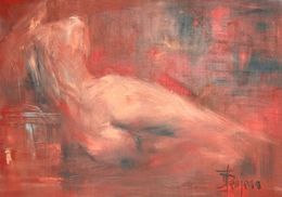 Gemälde, Nu en rouge, Nadine Denjean