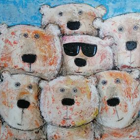 Peinture, Selfie plage, Hervé Maury