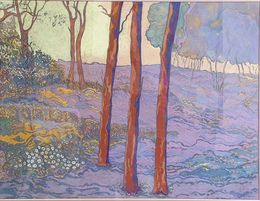 Peinture, Forest In Lilac, Provence, Francis Besson