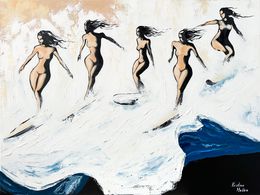 Painting, Wild Wave Riders, Kristina Mallen