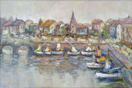 Painting, River city, Krum Kostov