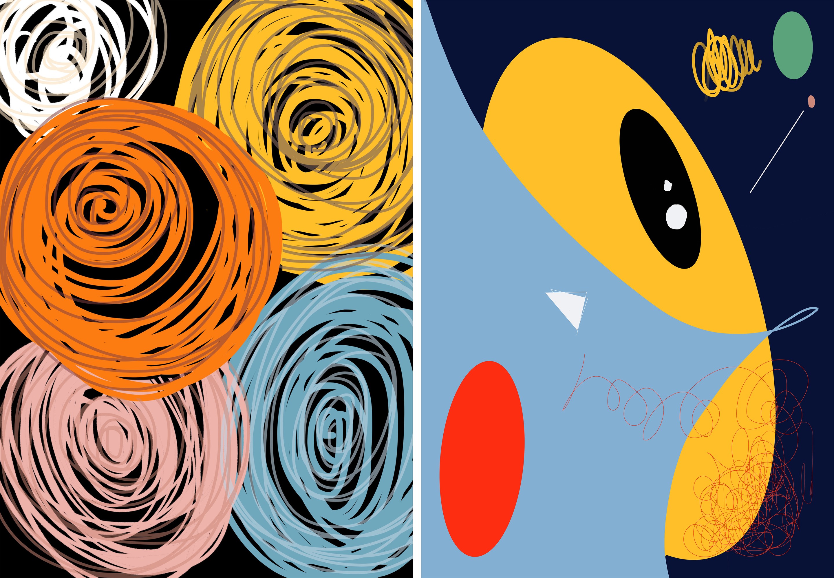 Angelica Tcherassi, Singularity 02 and It All Moves 03, Diptych Angelica Tcherassi, Singularity 02 and It All Moves 03, Diptych