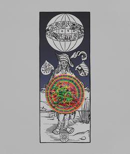Gemälde, Untitled. Unique embroidery artwork from the Durero series, Ana Seggiaro