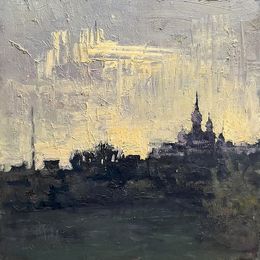 Painting, Landscape with a church, Volodymyr Pashchenko