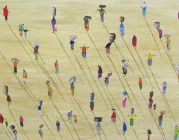 Painting, Market in Sénégal, Marcos Zrihen