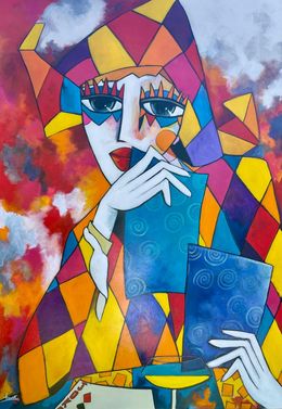 Peinture, Blue comme j'aime, Martine Fauve Dechavanne