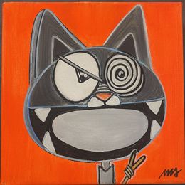 Painting, Vive les fleurs et les chats bleus (1), Seb Paul Michel