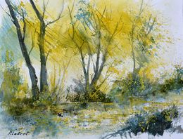 Painting, Golden silence - watercolor, Pol Ledent