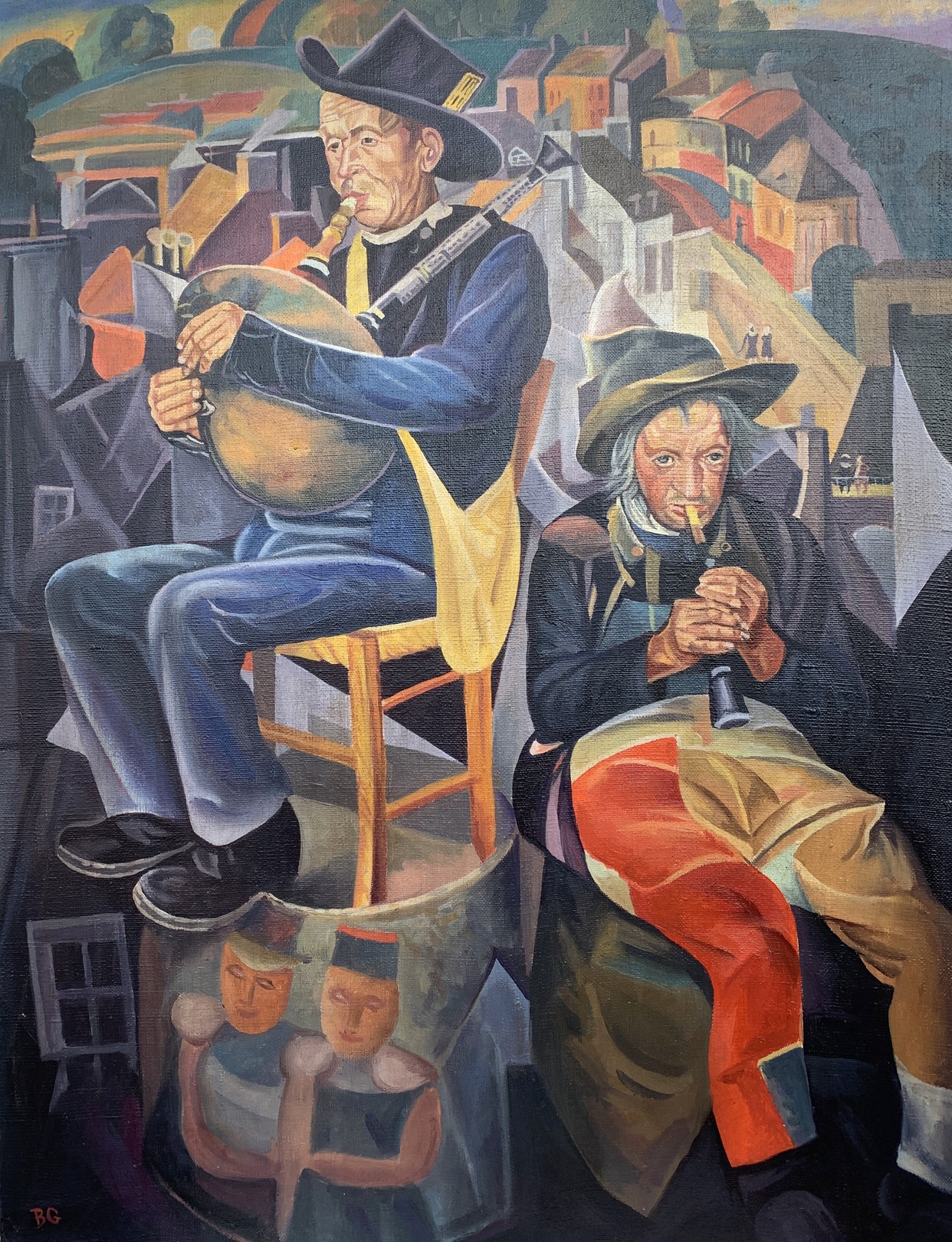 Viktor Konotopsky, Street musicians - (based on Boris Grigoriev) Viktor Konotopsky, Street musicians - (based on Boris Grigoriev)