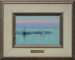 Peinture, Delicate sunset. Port of Bali, Simon Kozhin
