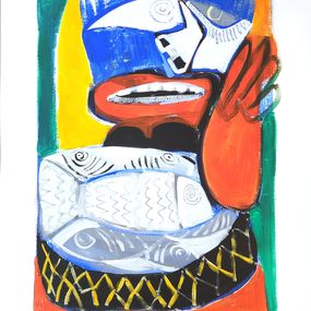 Gemälde, La marchande de poissons, Sabine Louriac