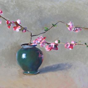 Painting, Cognassier du japon III, Christophe Thiry