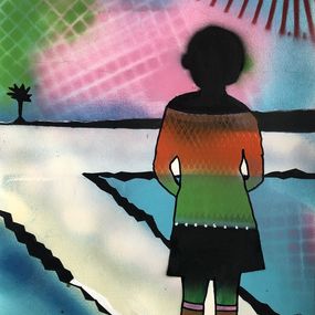 Peinture, La fille qui voulait voir la mer N°8, Jacob Diboum