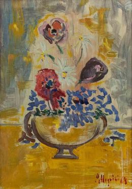 Gemälde, Vase of Flowers, Sirio Pellegrini