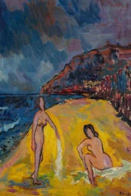 Gemälde, Nudes on the Beach, Sirio Pellegrini