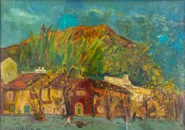 Peinture, View of Monte dé Cocci Rome, Sirio Pellegrini