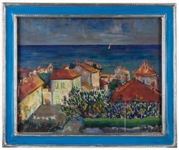 Peinture, Landscape in Falconara, Sirio Pellegrini