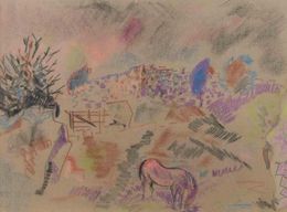 Peinture, Grazing Horse, Sirio Pellegrini