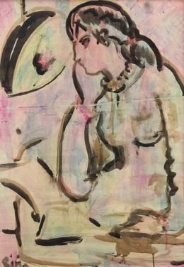 Fine Art Drawings, Pensive Nude, Sirio Pellegrini