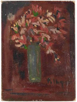 Gemälde, Still Life with Cyclamens, Sirio Pellegrini