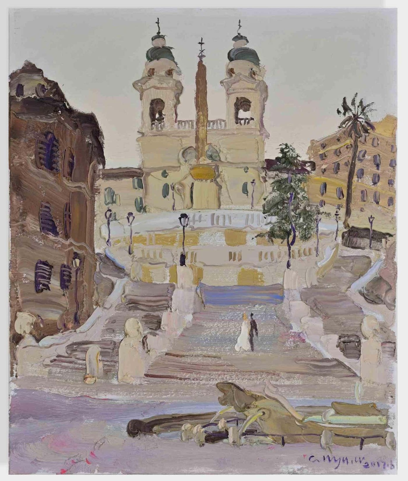 Wang Cun Yu, View of the Stairs in Piazza di Spagna, Rome Wang Cun Yu, View of the Stairs in Piazza di Spagna, Rome