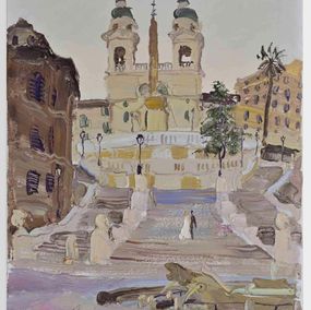 Gemälde, View of the Stairs in Piazza di Spagna, Rome, Wang Cun Yu