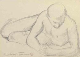 Fine Art Drawings, Seated Torso, Kiyoo Fujiwara