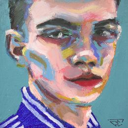 Painting, La couleur préférée de Jordan-Emilien est turquoise et on s'en branle, G. Carta