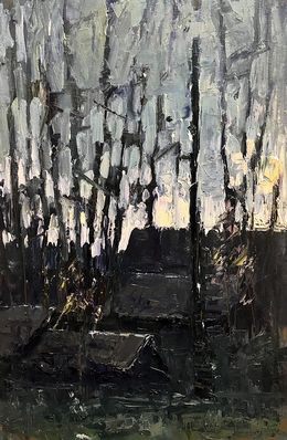 Painting, Cold evening with hot tea, Volodymyr Pashchenko
