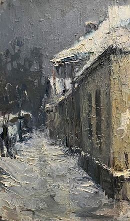 Gemälde, Snowy street, Volodymyr Pashchenko