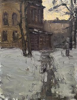 Painting, Winter evening, Volodymyr Pashchenko