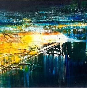 Gemälde, Nocturne d'un port industriel, Bianca Prettau