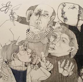 Dessin, Flores rotas V, Sergio Moscona