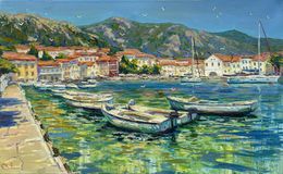 Peinture, Jetty by the sea, Evgeny Chernyakovsky