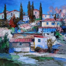 Peinture, Hillside Village, Davit Arstamyan