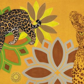 Peinture, Grande composition au Léopard et Jaguar, Mosko