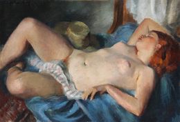 Peinture, Le repos du mdèle, Roger Chapelain-Midy