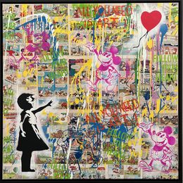 Peinture, Girl with Balloon x POP x Mickey x Superman, Koen Betjes