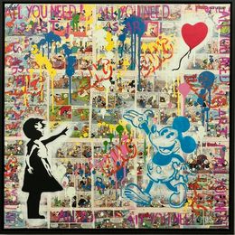 Peinture, Girl with Balloon x POP x Mickey Mouse, Koen Betjes