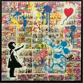 Gemälde, Girl with Balloon x POP x Mickey Mouse, Koen Betjes