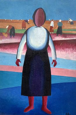 Gemälde, Portrait of a girl - (based on paintings by Kazimir Malevich), Viktor Konotopsky