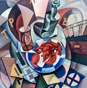 Gemälde, Set table - (based on paintings by Olga Rozanova), Viktor Konotopsky