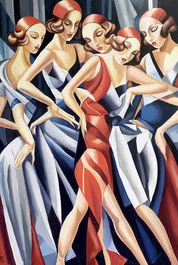 Painting, Slender girls - (based on paintings by Franz Metzinger), Viktor Konotopsky