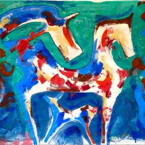 Gemälde, Cheval/ quadrature, Stephanie Larène