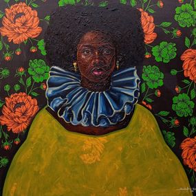 Peinture, Iya Mi Nikan (My Only Mother) - 21st Century, Figurative, Mixed Media, Fabrics, Bakare Abubakri-sideeq Babatunde
